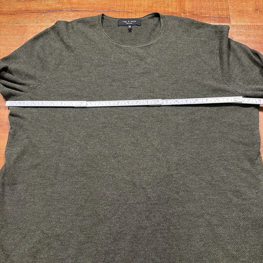 Rag & Bone Sweatshirt Mens 2XL Green Extra Fine Merino Wool Crewneck Sweater